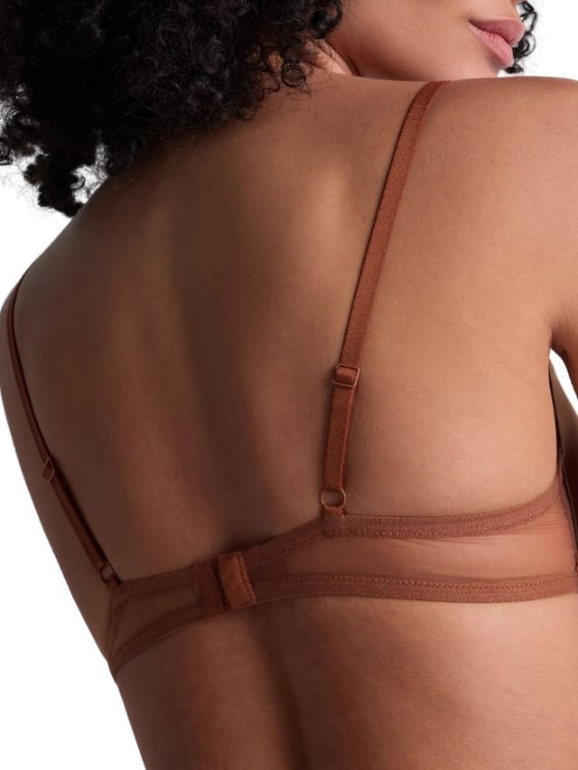 Aubade Aubade Women's Sheer Emotion Push-Up Bra in Brown - 2