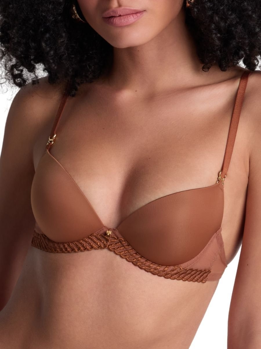 Aubade Aubade Women's Sheer Emotion Push-Up Bra in Brown - 3