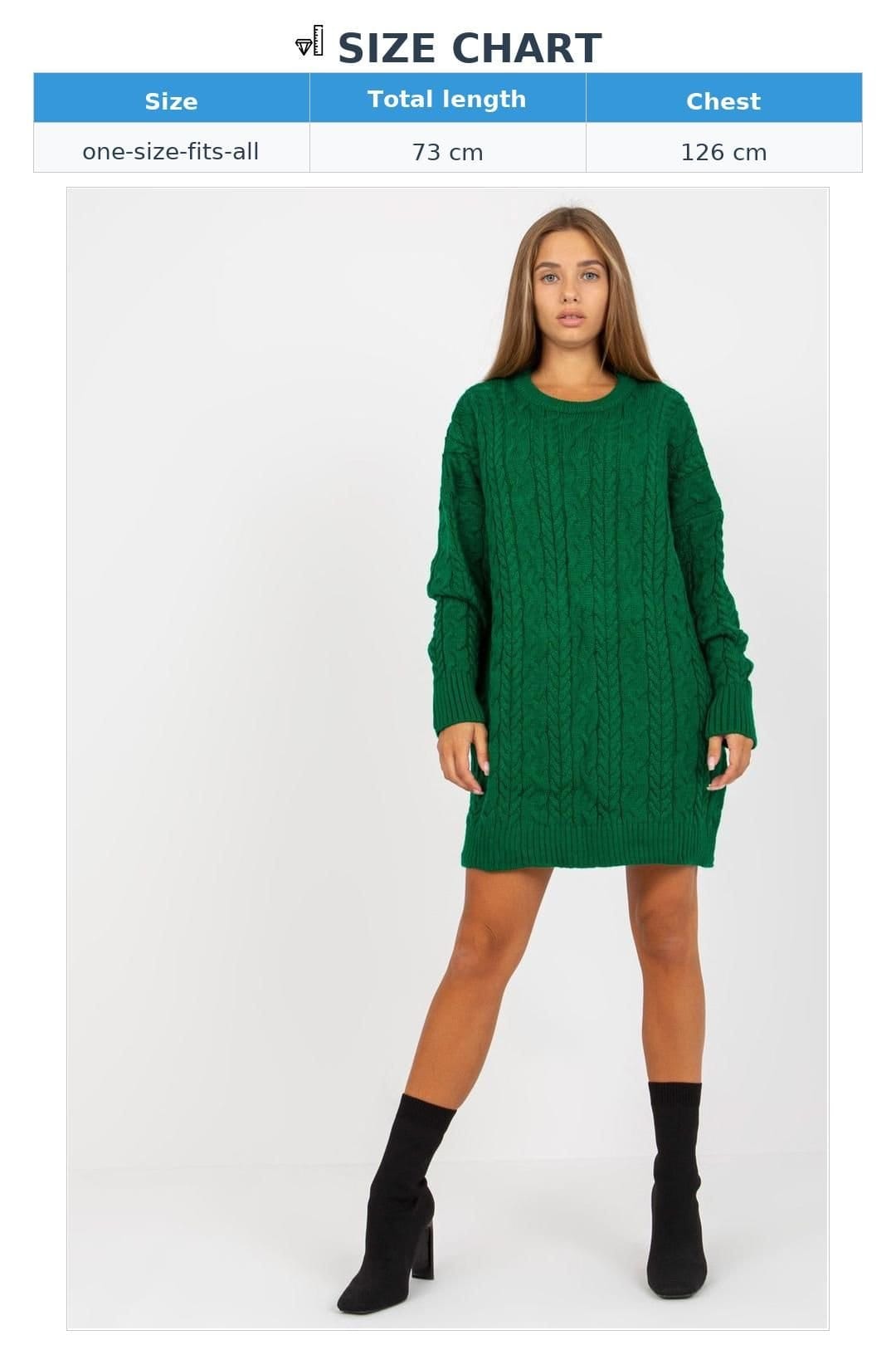 Love Lace Love Lace Women's Long Sleeve Round Neck Long Sweater in Green - 4