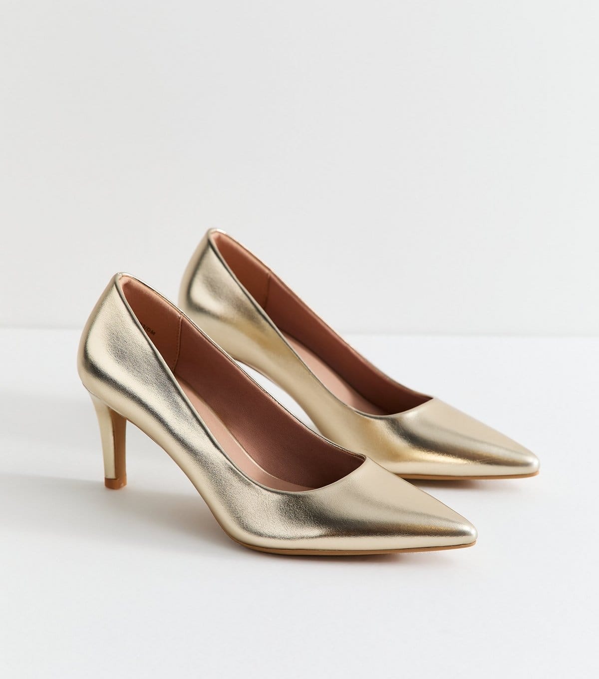New Look Women's Gold Faux Leather Heeled Court Shoes New Look - 4