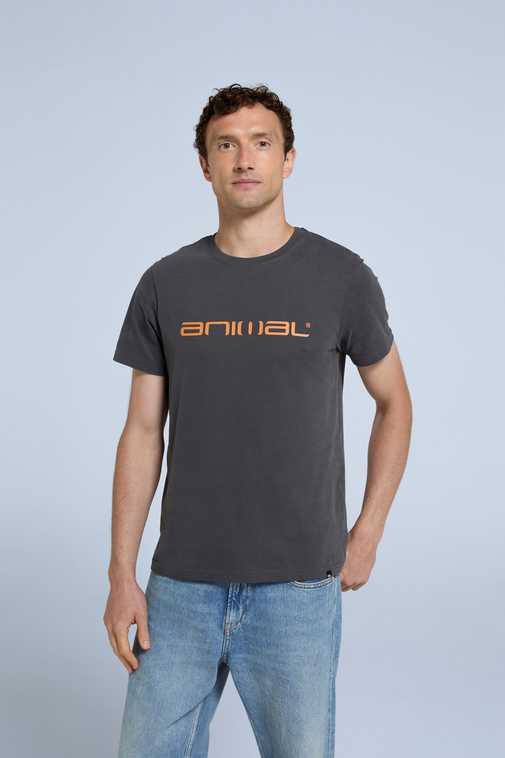 Animal Animal Men's 'Classico' Lightweight Breathable Soft Short Sleeve Cotton T-Shirt in Charcoal - 2