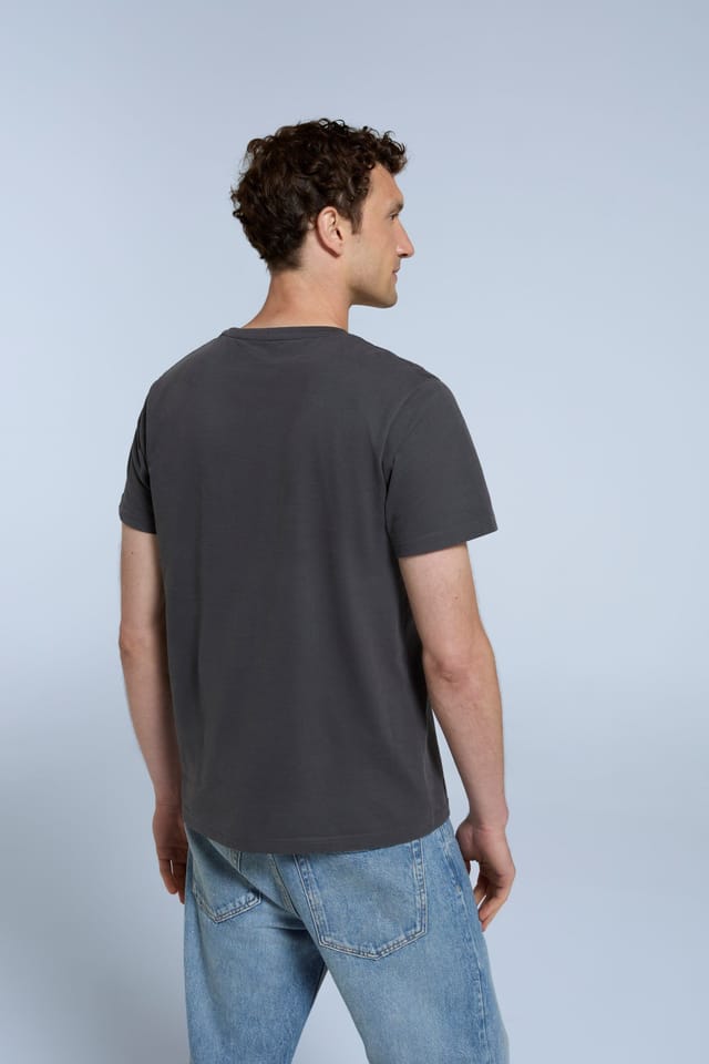 Animal Animal Men's 'Classico' Lightweight Breathable Soft Short Sleeve Cotton T-Shirt in Charcoal - 3