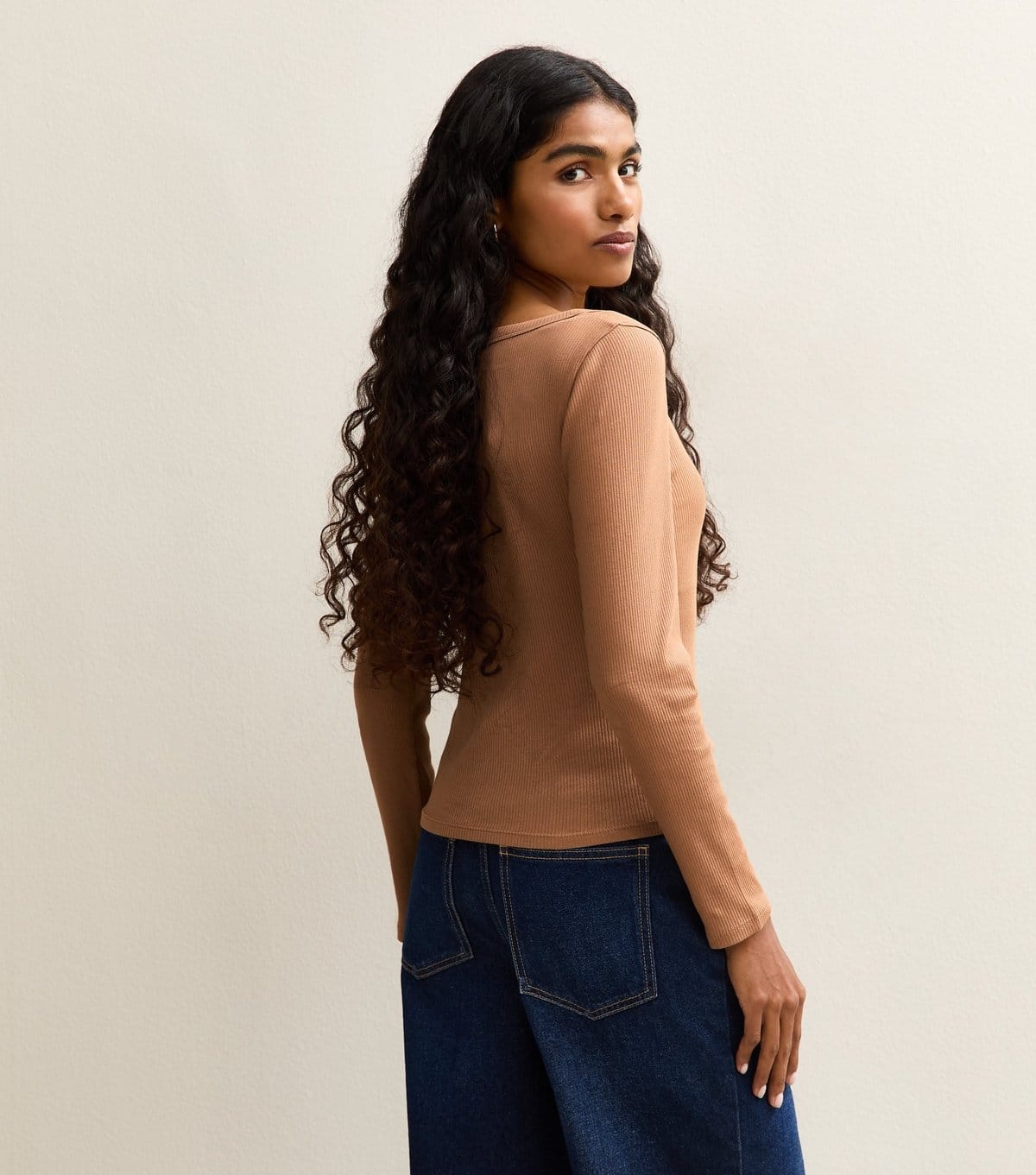 New Look Women's Petite Mink Ribbed Jersey Scoop Neck Top New Look - 4