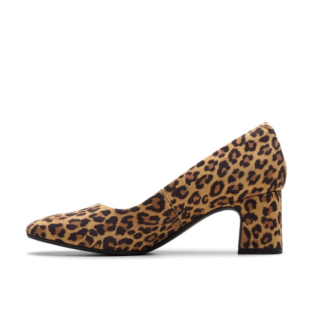 Clarks Clarks Women's Fernie Court Leopard Suede Court Shoes, Pumps, Slip Ons, Heels in Brown - 2