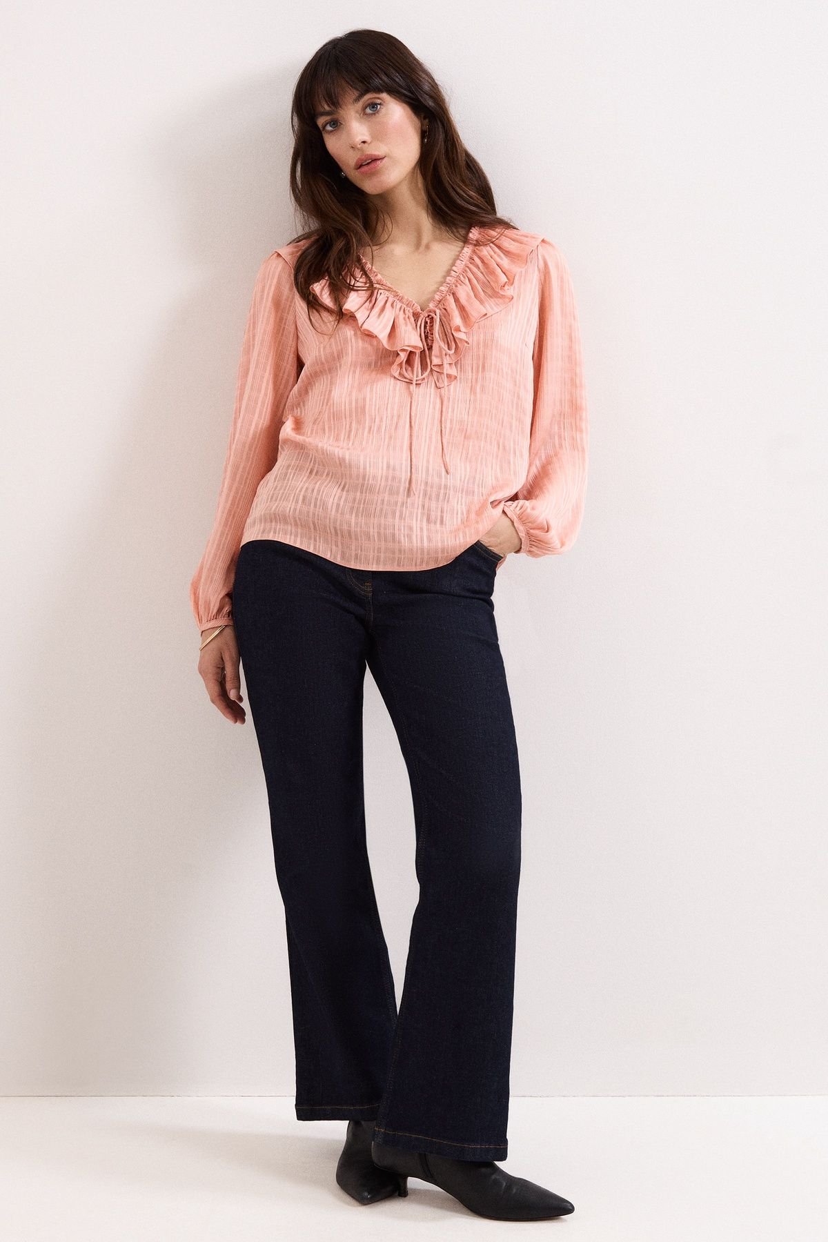 Phase Eight Phase Eight Women's Sidney Ruffle Blouse in Peach - 3