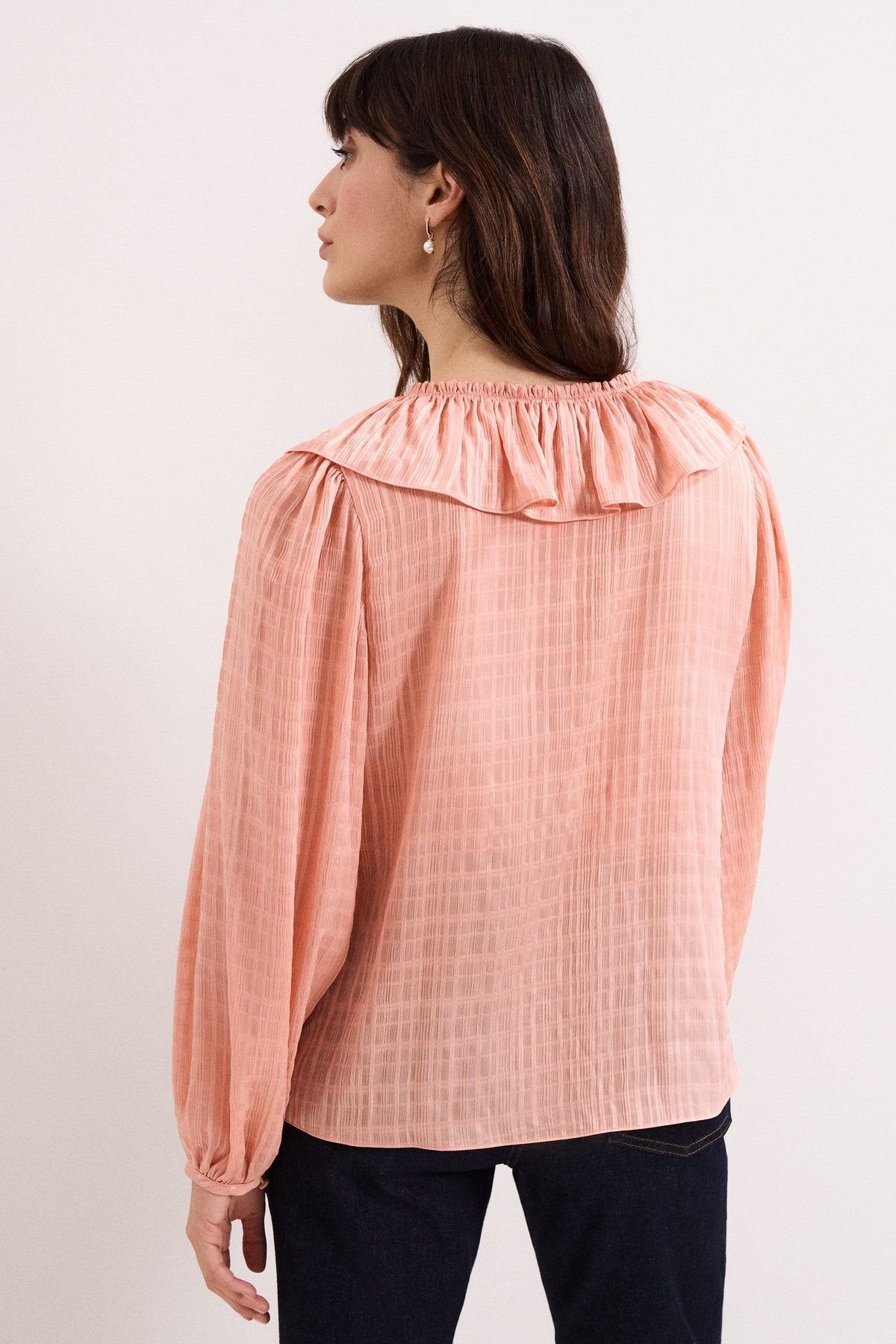 Phase Eight Phase Eight Women's Sidney Ruffle Blouse in Peach - 4
