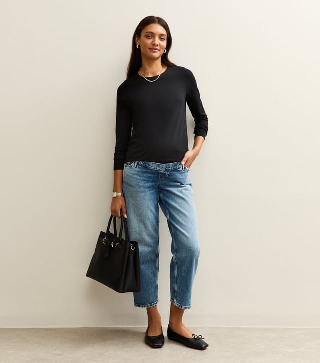 New Look Women's Maternity Black Jersey Long Sleeve Crew Neck Top New Look - 3