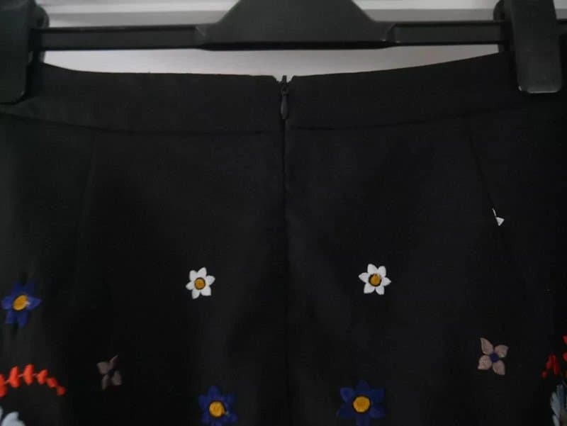 New Look Textured Floral Skirt Size 12 Black New Look Evening Party Wedding Guest