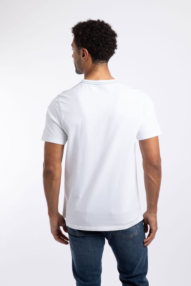 Weird Fish Weird Fish Men's Mountain Top Front Print Graphic T-Shirt in Off-White - 3