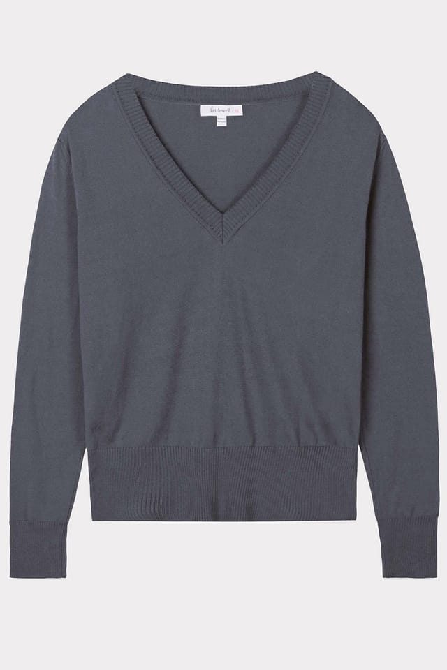 Kettlewell Kettlewell Women's Cleo V Neck Sweater in Dark Grey - 2