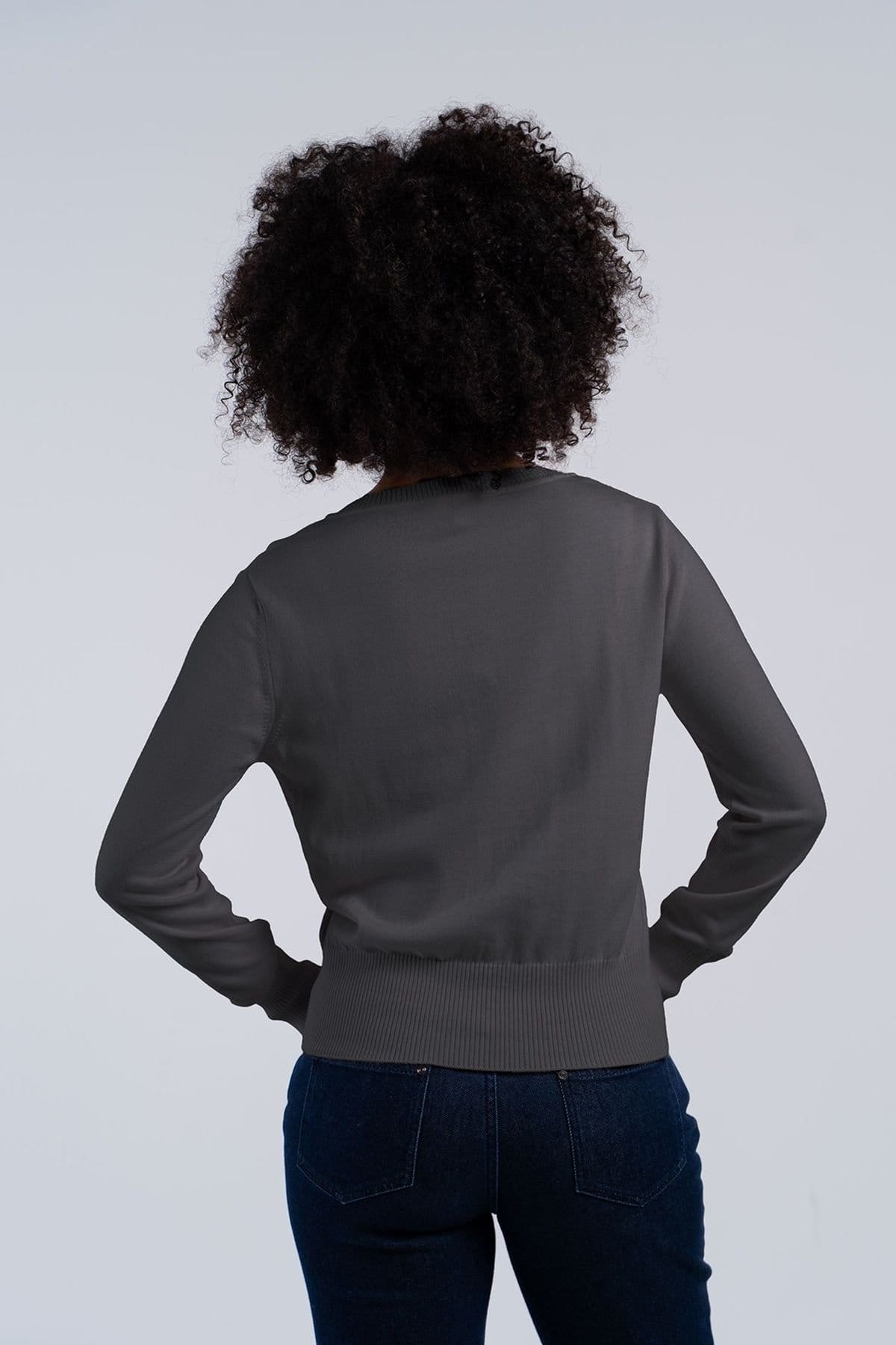 Kettlewell Kettlewell Women's Cleo V Neck Sweater in Dark Grey - 4