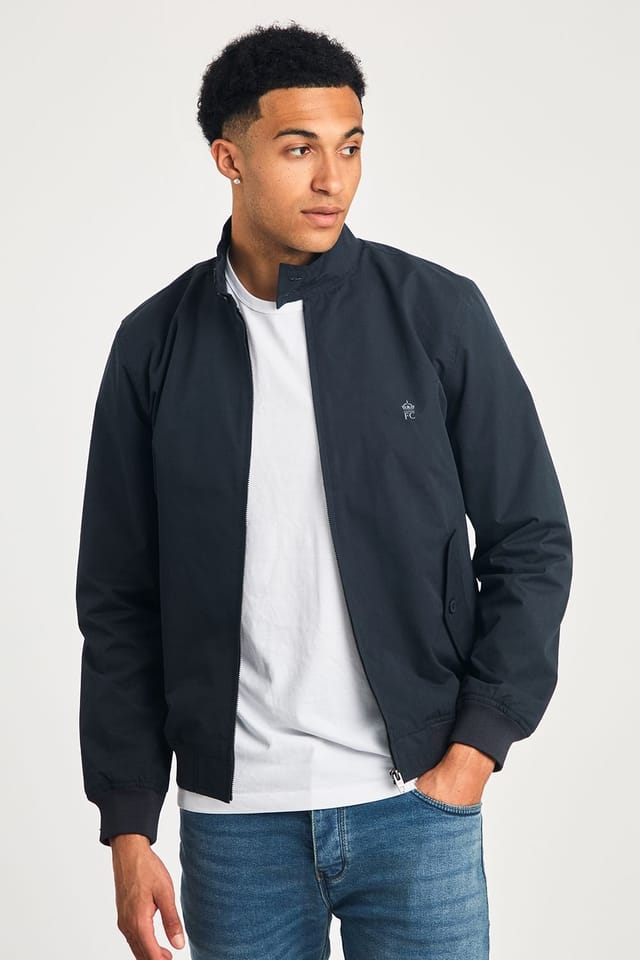 French Connection French Connection Men's Funnel Neck Harrington Jacket in Navy - 2