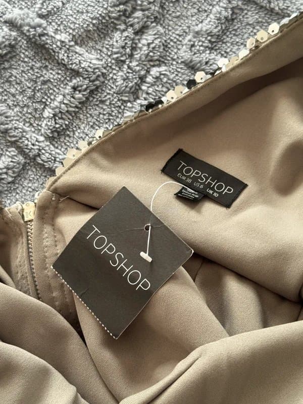 Topshop Topshop mini Silver embellished sequin dress size 10
