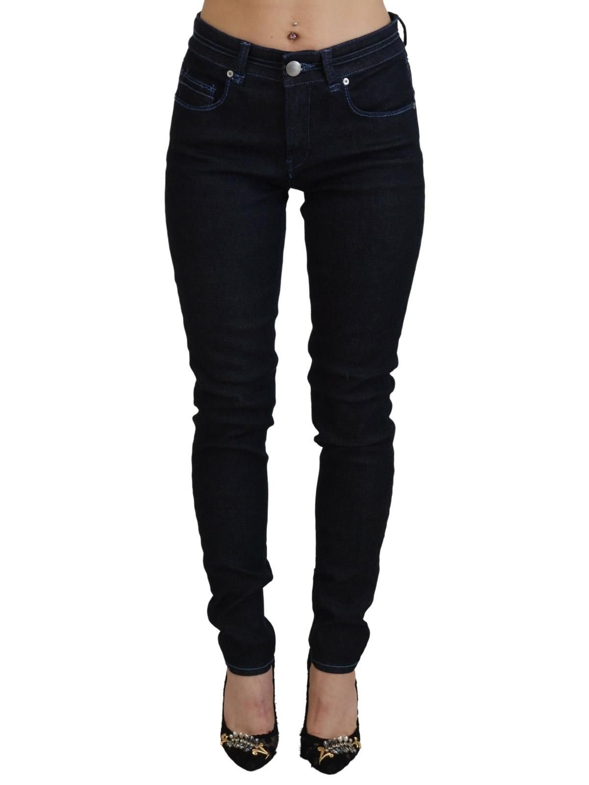 Acht Acht Women's Dark Blue Low Waist Slim Fit Denim Jeans - 1