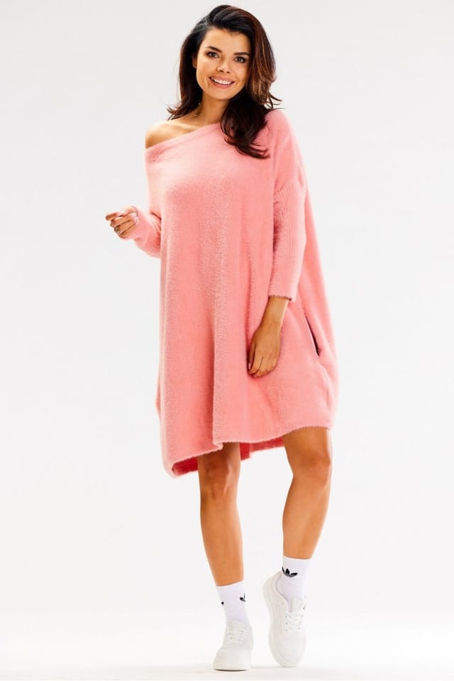 Love Lace Love Lace Women's Oversized Long Sleeve Knitted Sweater Shaggy in Pink - 2