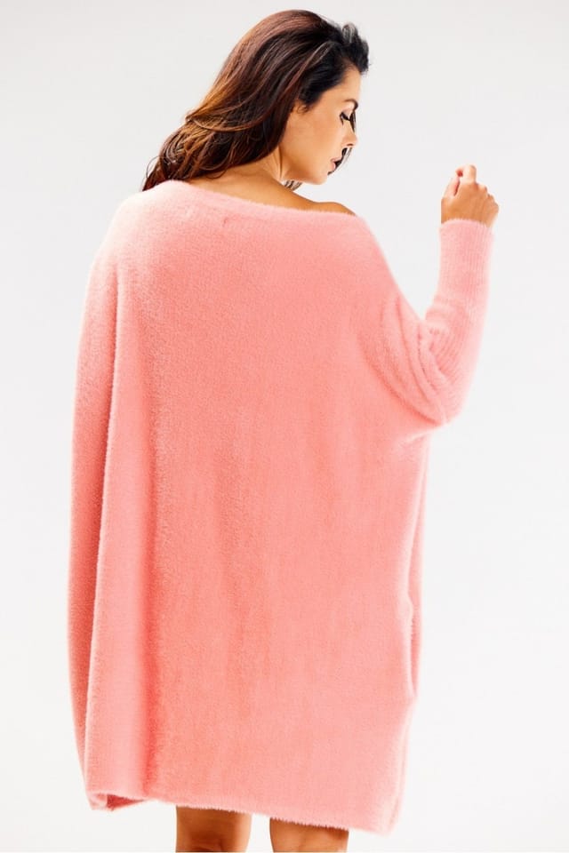 Love Lace Love Lace Women's Oversized Long Sleeve Knitted Sweater Shaggy in Pink - 3