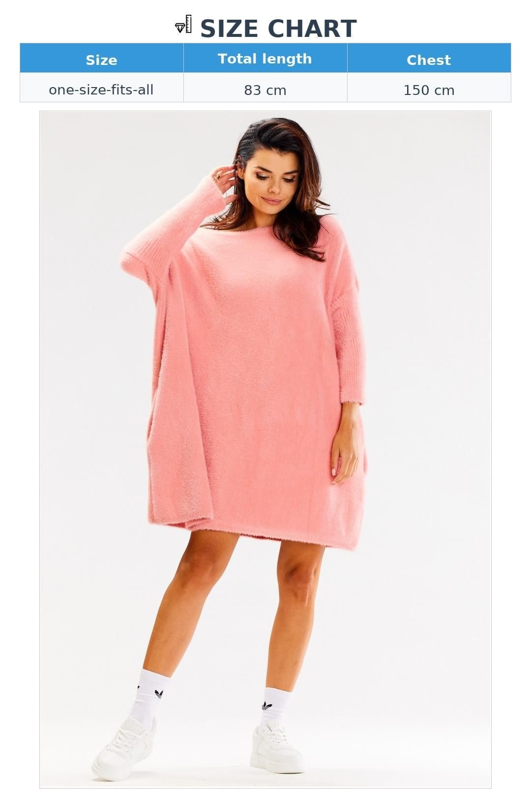 Love Lace Love Lace Women's Oversized Long Sleeve Knitted Sweater Shaggy in Pink - 4