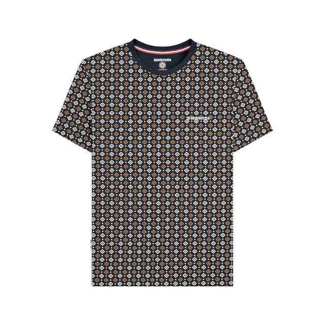 Lambretta Lambretta Men's SS25 Geometric T-Shirt in Mid Navy - 2