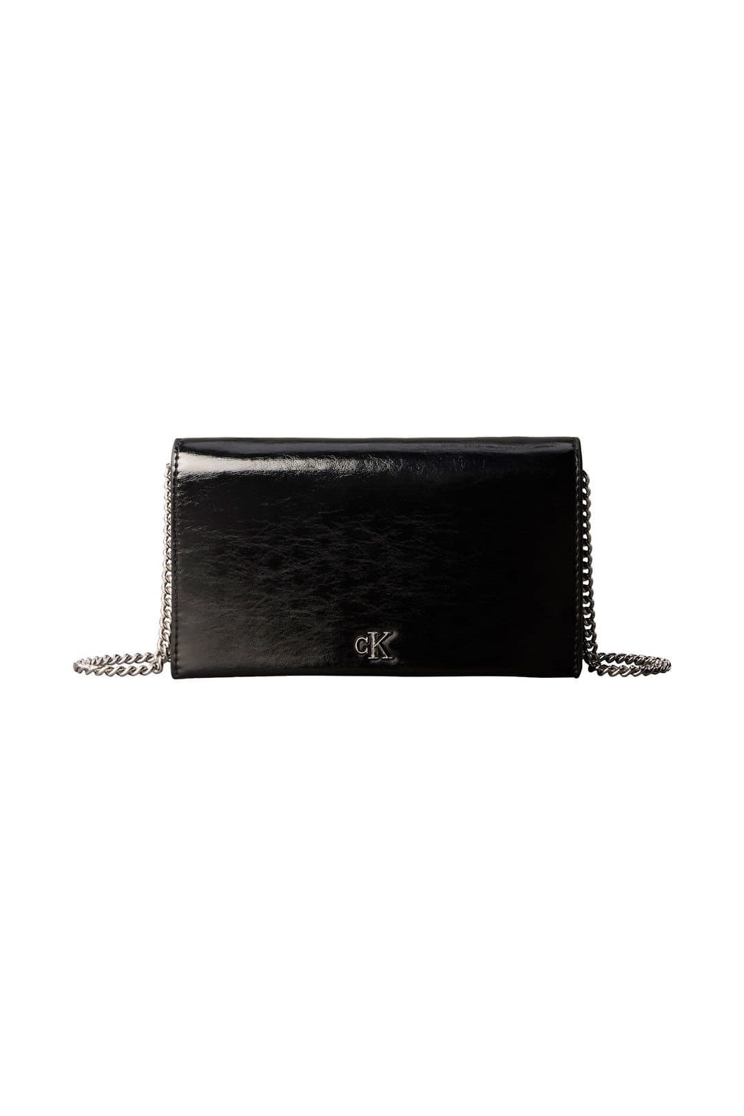 Calvin Klein Calvin Klein Women's CK Metallic Wallet On Chain Black