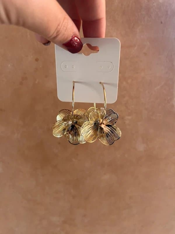 ASOS Gold flower hoop earrings