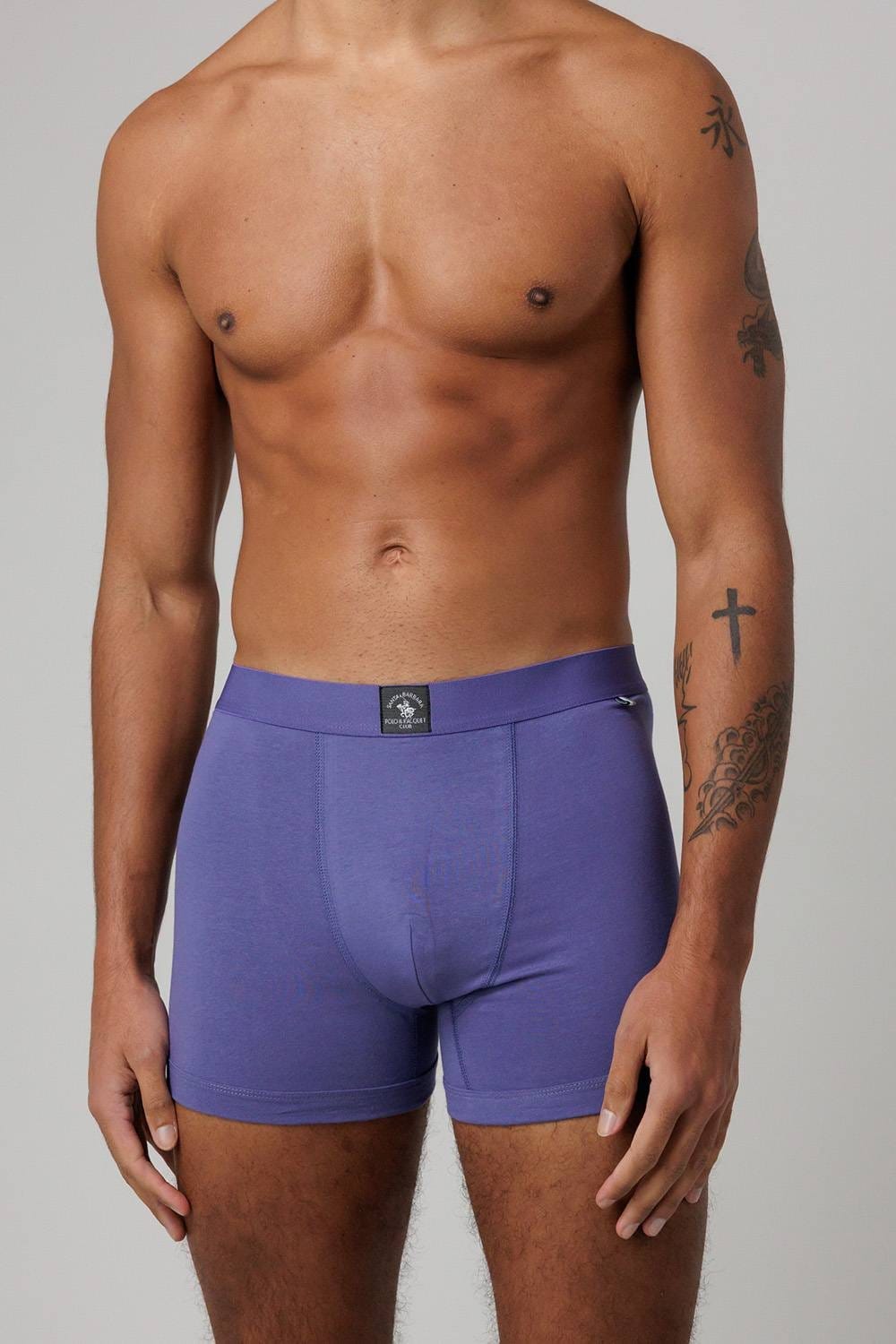 Santa Barbara Polo & Racquet Club Santa Barbara Polo & Racquet Club Men's 3 Pack Cotton Stretch Trunk Boxers in Solid Colour - 4