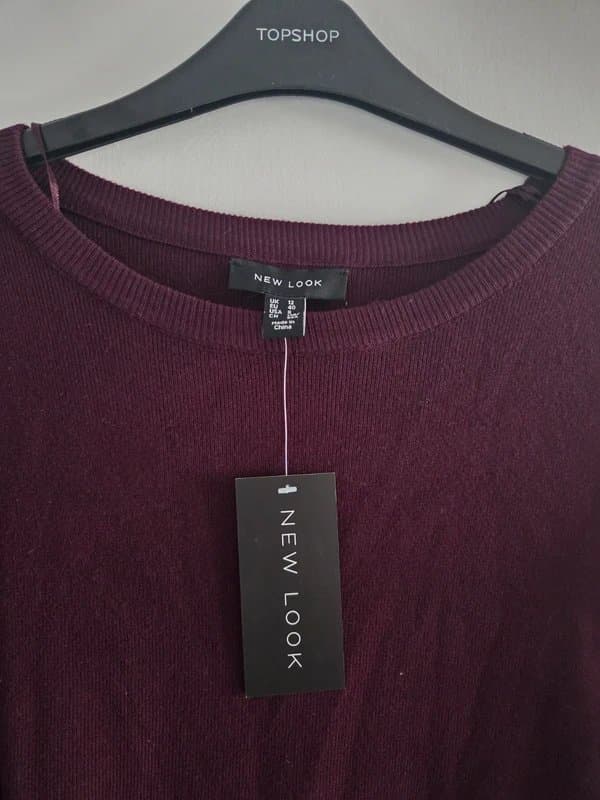New Look New purple lace sleeve jumper size 12