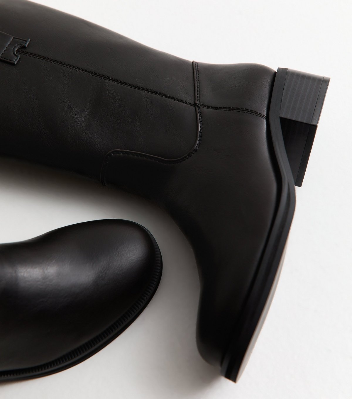 New Look Women's Black Faux Leather Pull On Boots Vegan New Look - 3