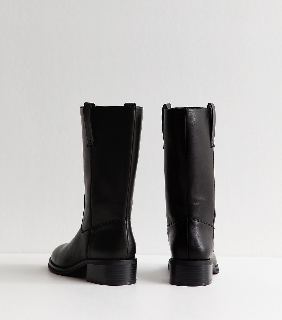 New Look Women's Black Faux Leather Pull On Boots Vegan New Look - 4