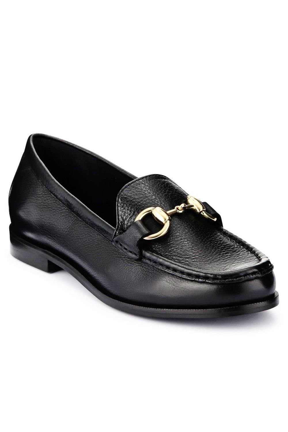 Jones Bootmaker Jones Bootmaker Women's Tadley Leather Loafers in Black