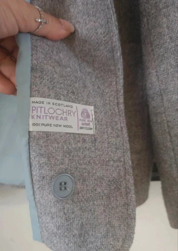 pitlochry Pure Wool Blazer Made In Scotland Grey Tailored Jacket UK 18 Pitlochry Knitwear