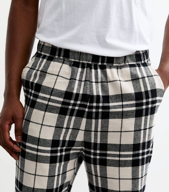 jack & jones Men's Off White Regular Checked Pyjama Bottoms Jack & Jones New Look - 3