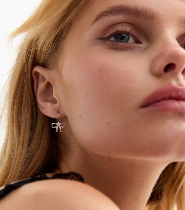 New Look Silver Tone Diamante Bow Earrings New Look - 2