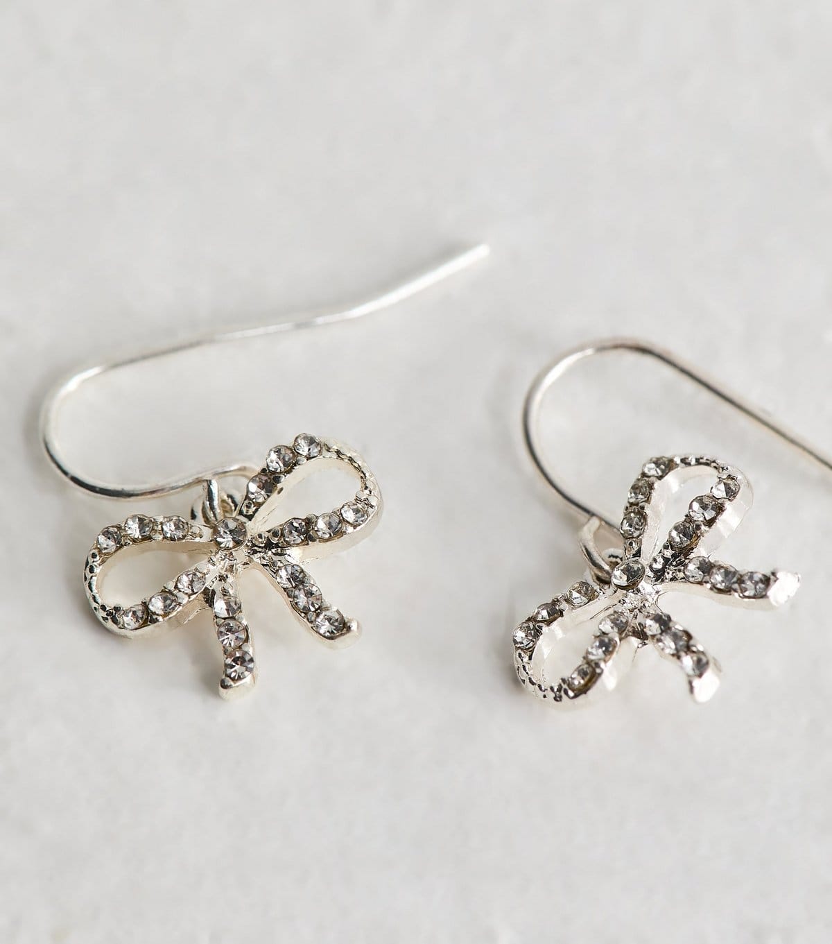 New Look Silver Tone Diamante Bow Earrings New Look - 4