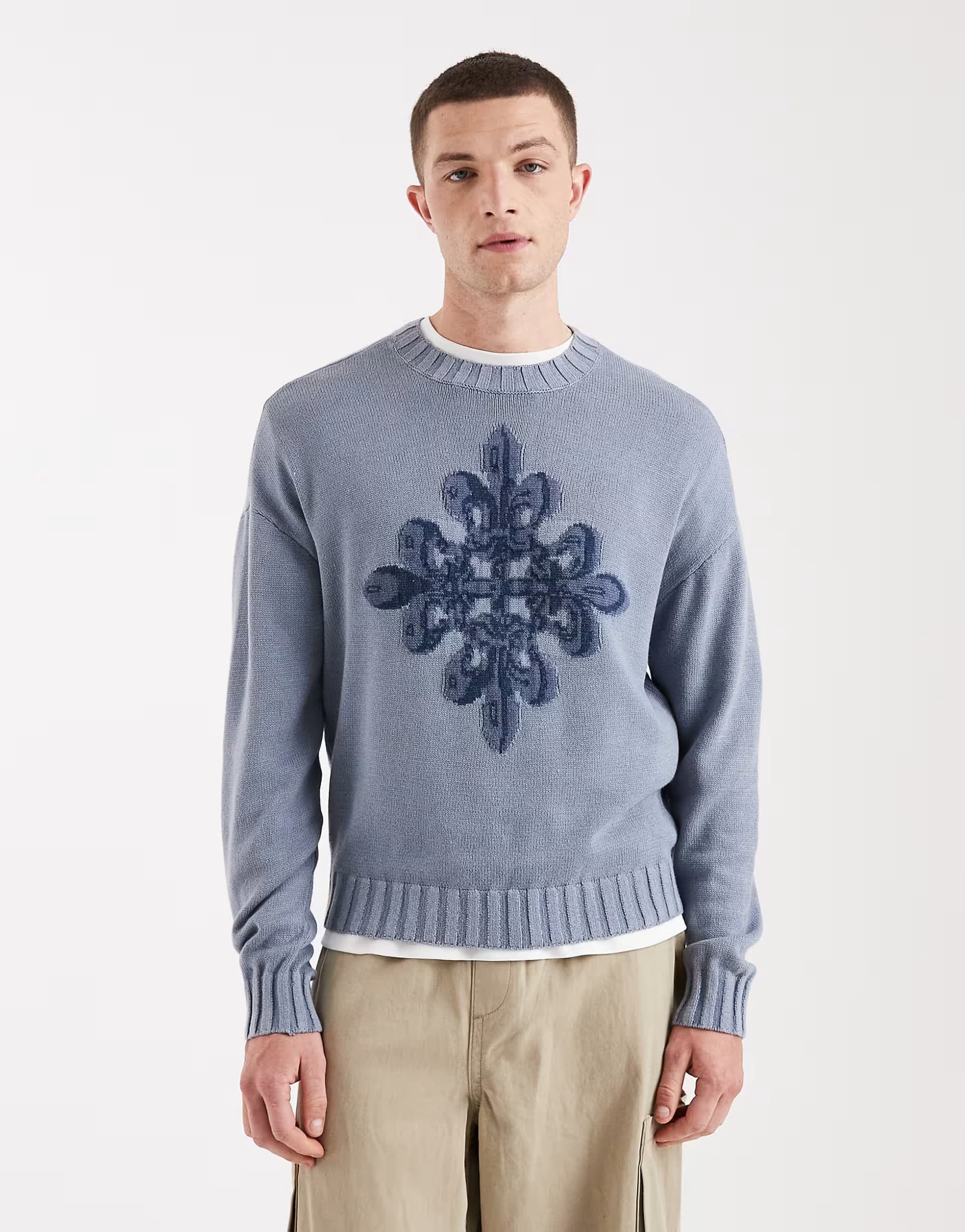 ASOS ASOS Holliser Knitted Jumper in Light Blue