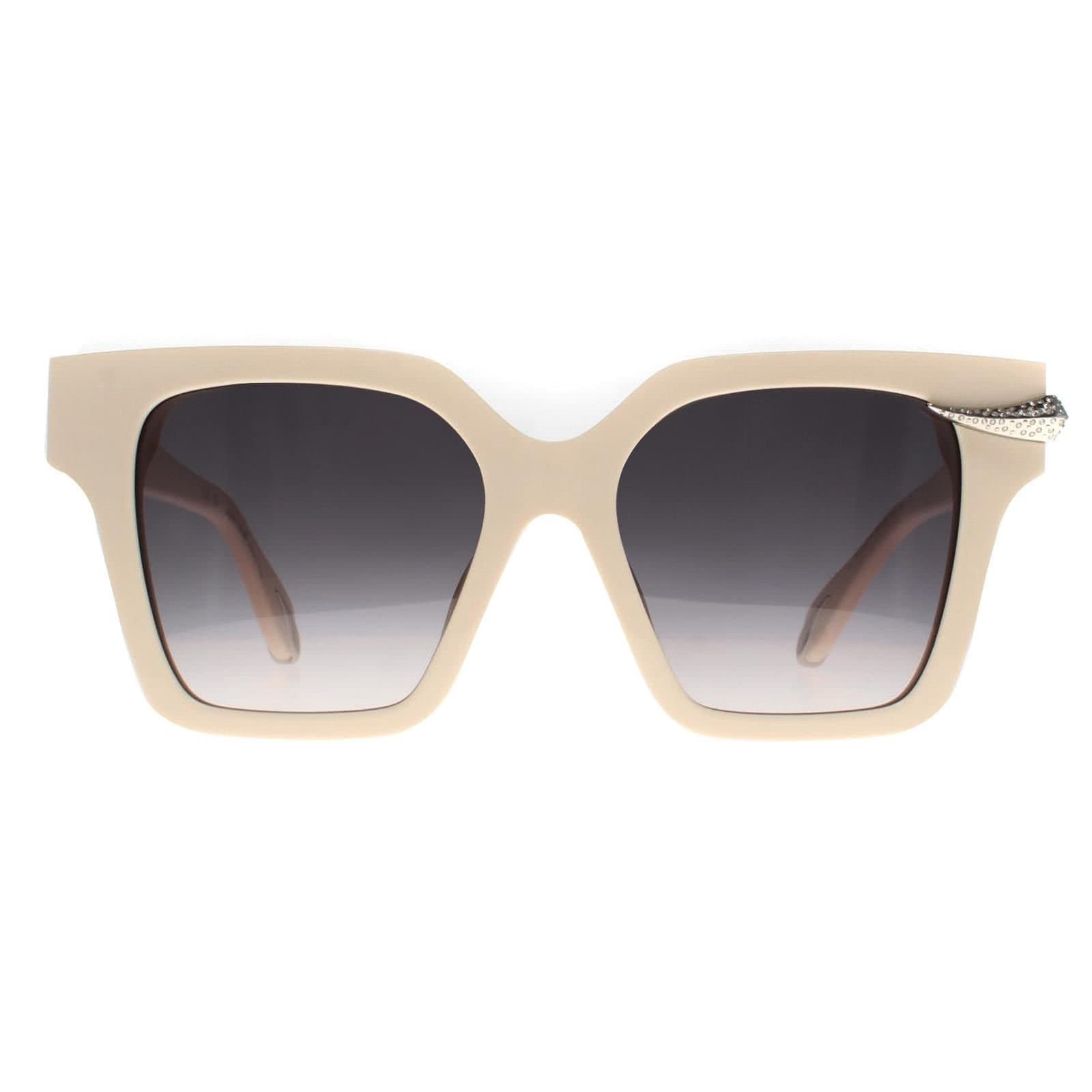 Roberto Cavalli Roberto Cavalli Women's Square Shiny Beige Grey Gradient SRC002S Sunglasses