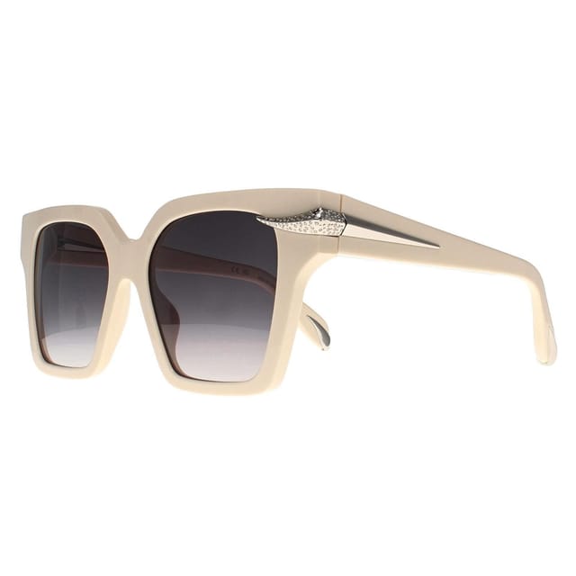 Roberto Cavalli Roberto Cavalli Women's Square Shiny Beige Grey Gradient SRC002S Sunglasses - 2