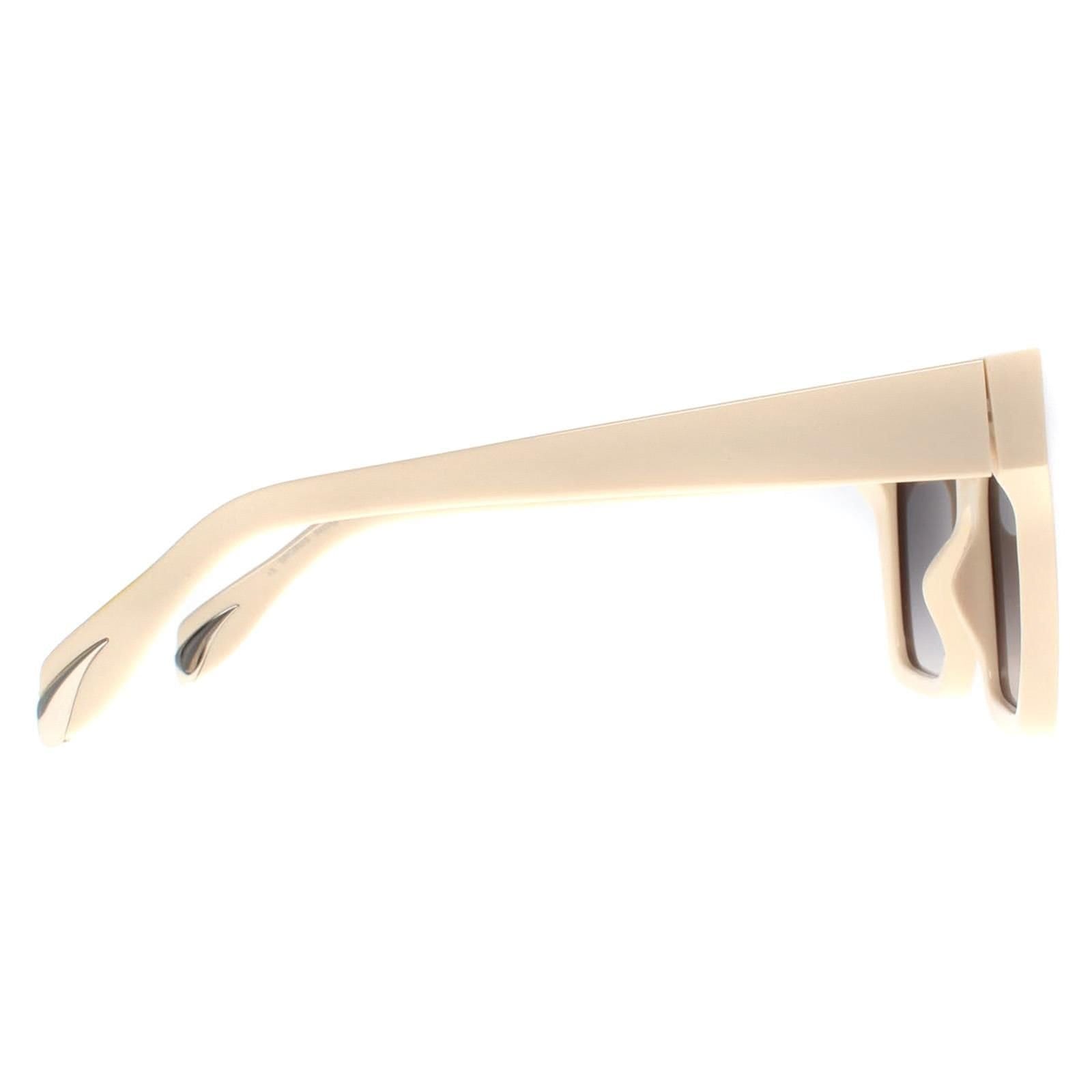 Roberto Cavalli Roberto Cavalli Women's Square Shiny Beige Grey Gradient SRC002S Sunglasses - 4