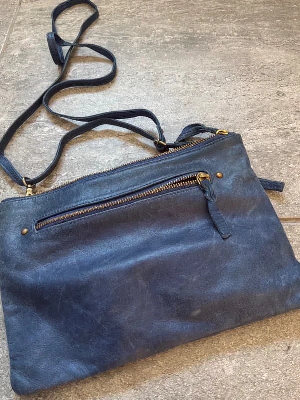 Jones Vintage blue Jones genuine real leather shoulder bag handbag