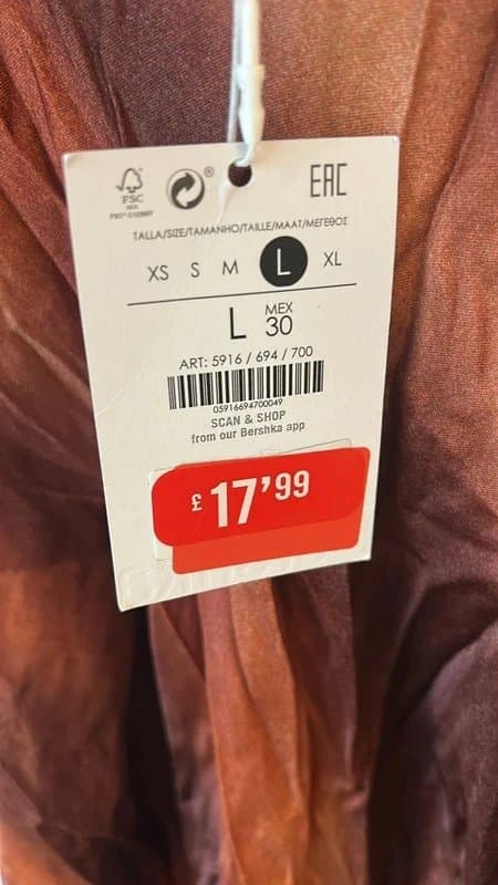 Bershka Brown satin dress