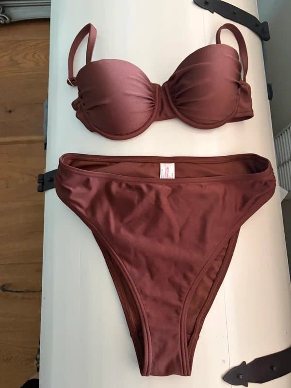 New Look New look brown ruched cup bikini size 8