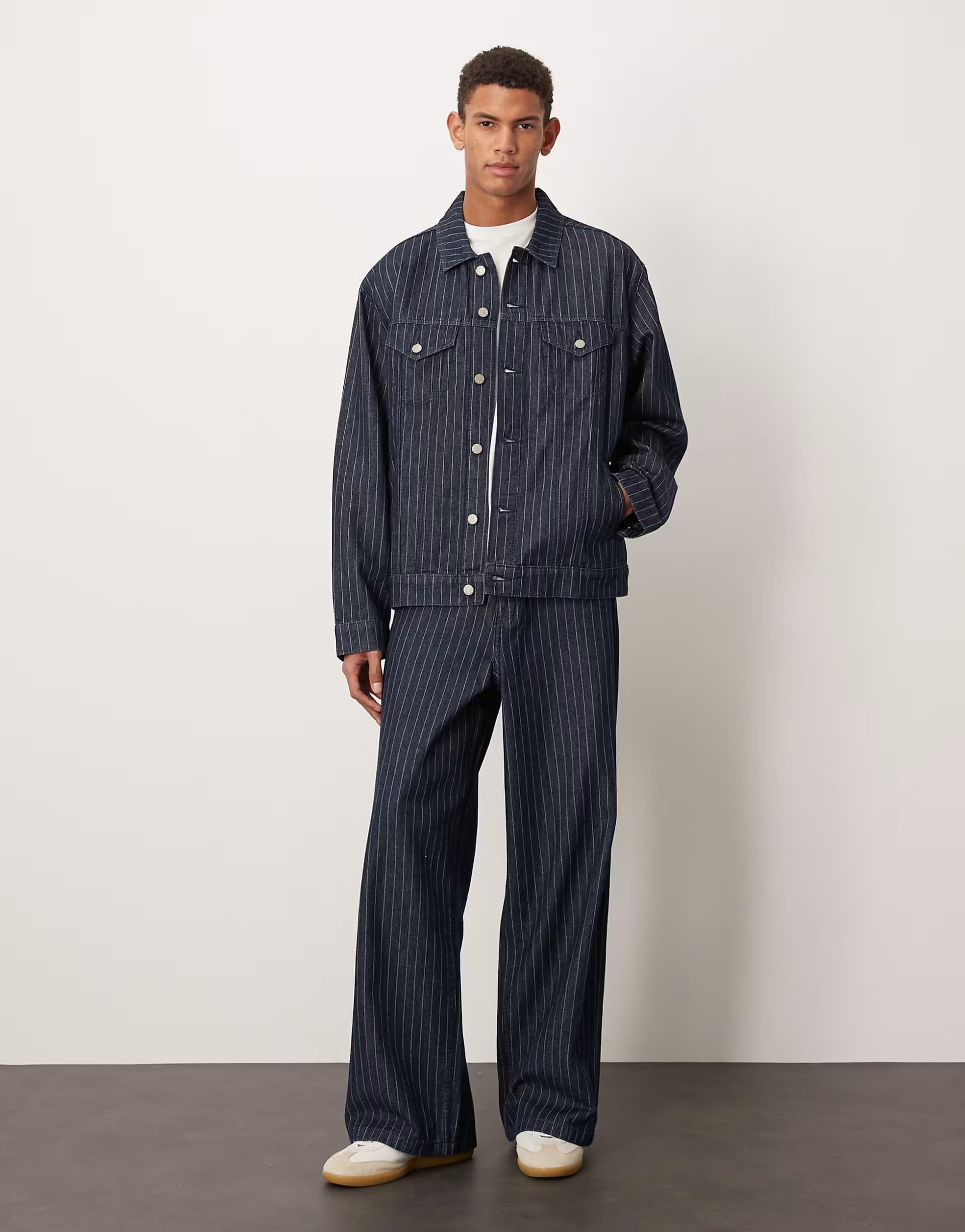 ASOS ASOS DESIGN striped denim co-ord in raw wash