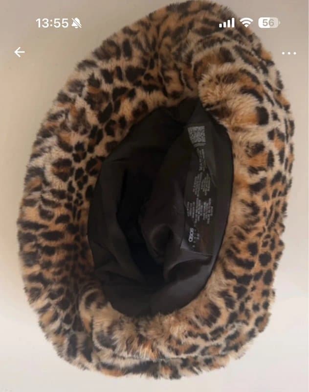 ASOS Leopard bucket fluffy hat