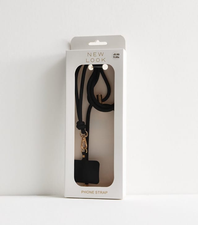 New Look Black Adjustable Crossbody Rope Phone Strap New Look - 3