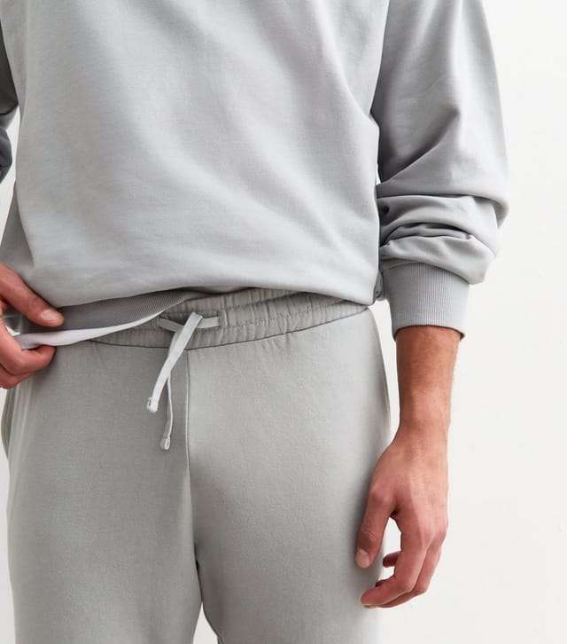 New Look Men's Grey Regular Fit Jersey Joggers New Look - 2