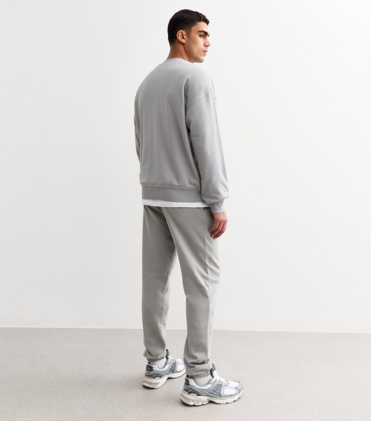 New Look Men's Grey Regular Fit Jersey Joggers New Look - 4