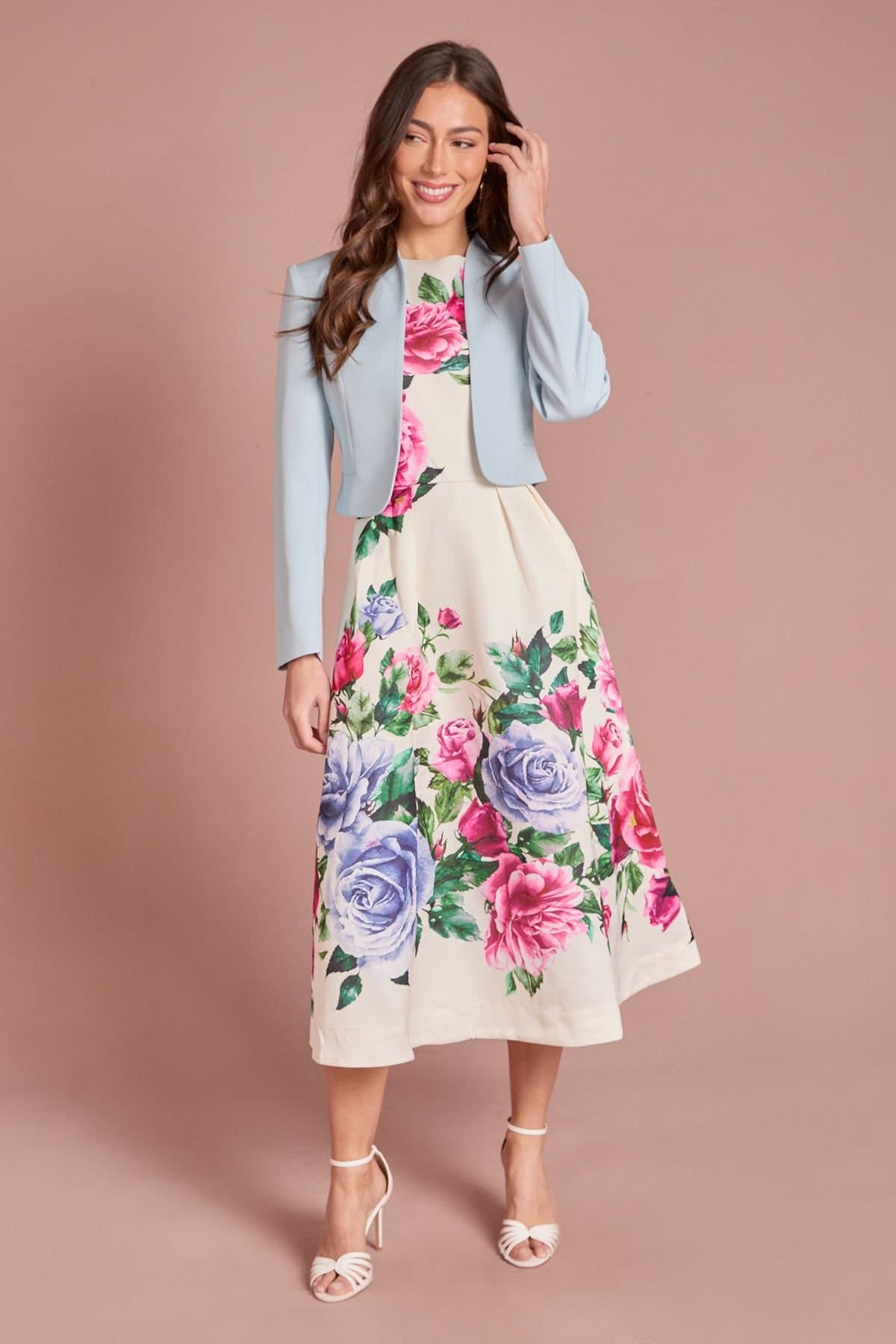 Coast Coast Women's Bow Back Long Sleeve Jacket in Pale Blue