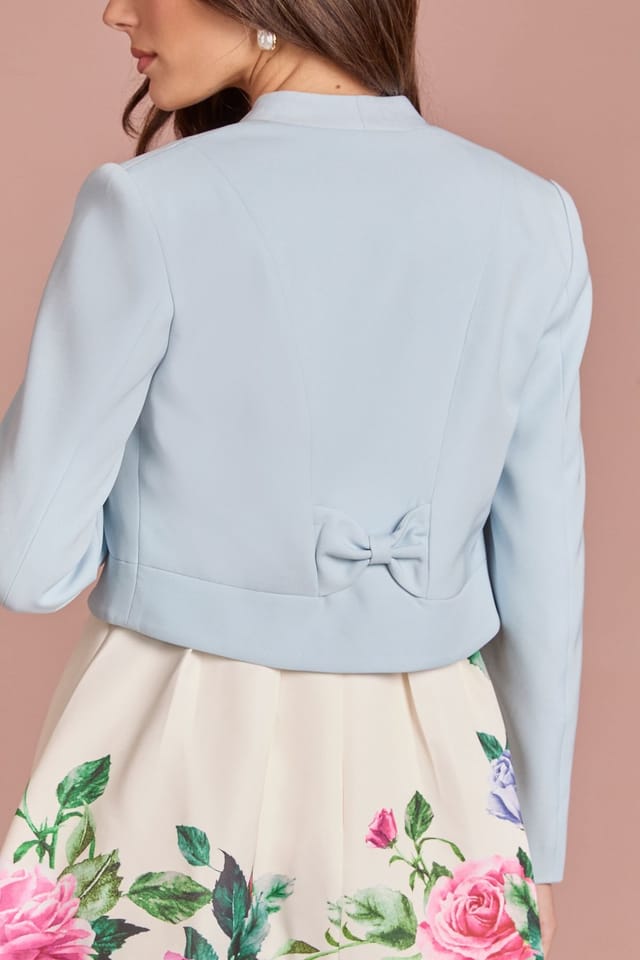 Coast Coast Women's Bow Back Long Sleeve Jacket in Pale Blue - 2