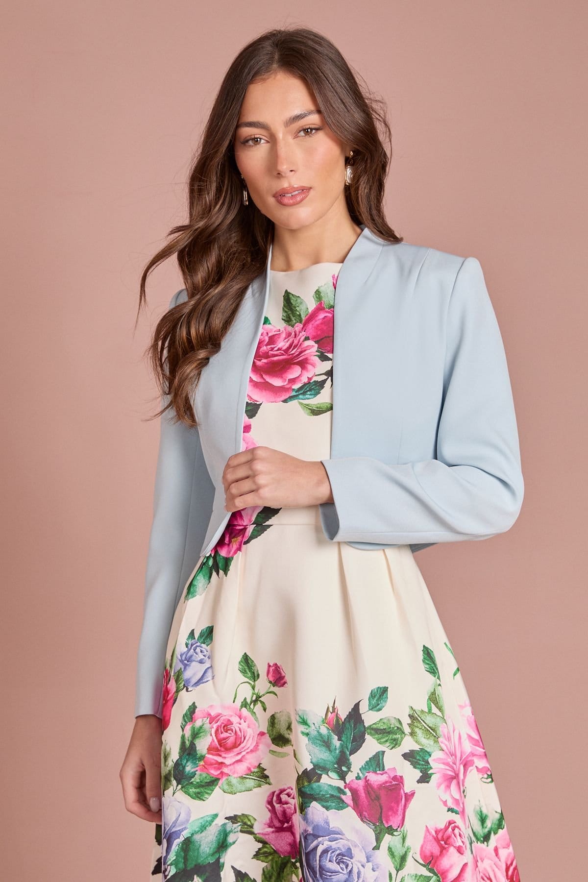 Coast Coast Women's Bow Back Long Sleeve Jacket in Pale Blue - 4