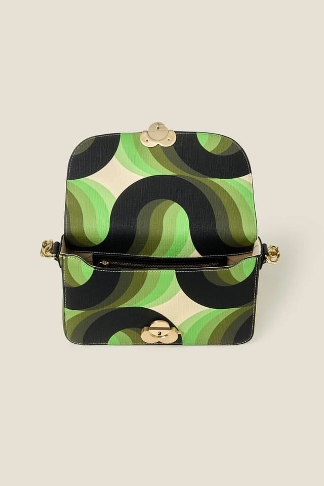 Orla Kiely Orla Kiely Women's Vera Crossbody Bag - Rolling Waves Electra in Green - 3