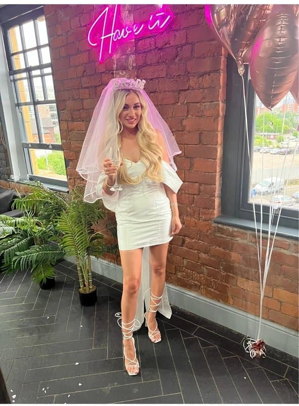 ASOS White bow back mini satin dress asos luxe bridal